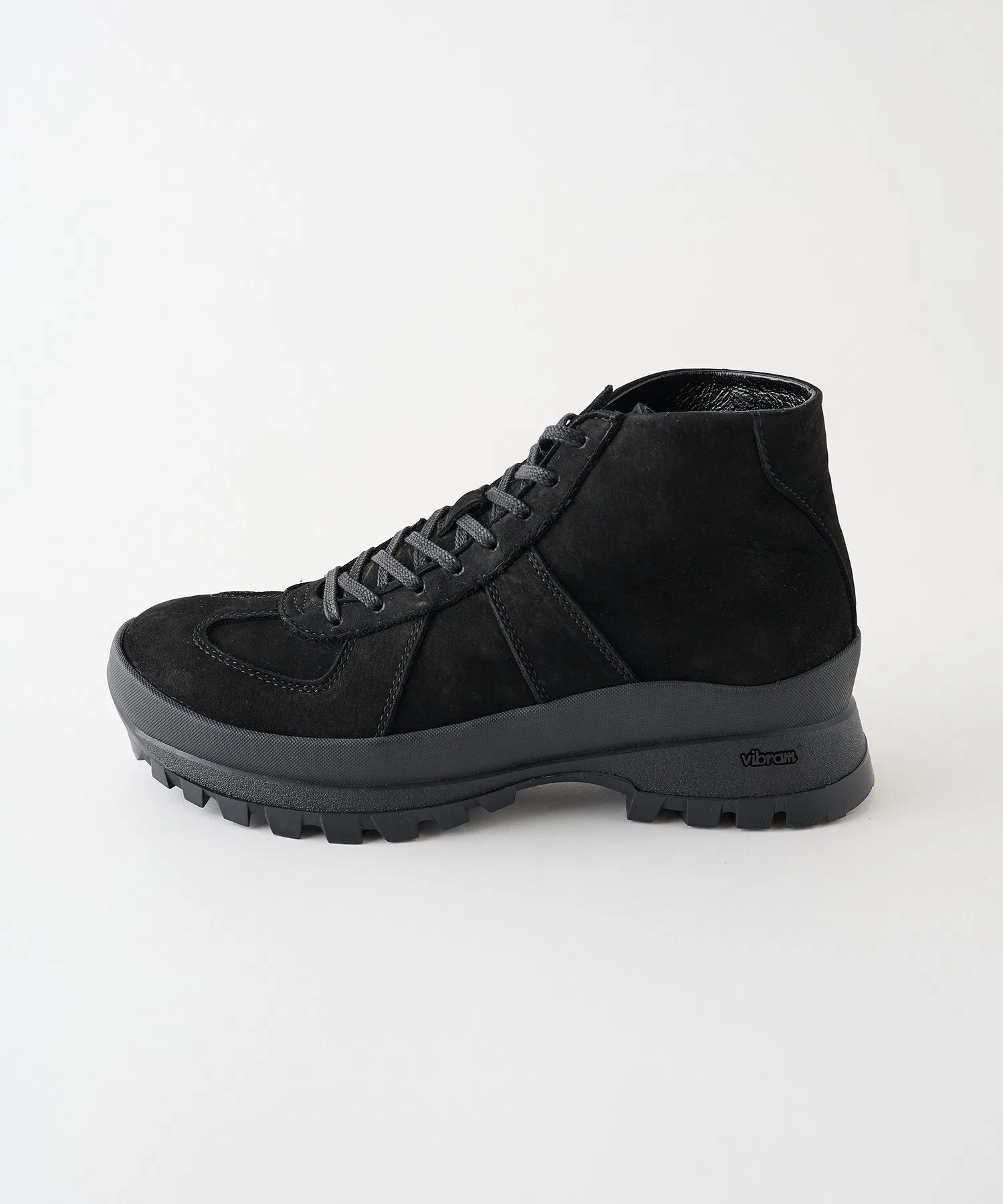 Унисекс высокие кеды из замши PADRONE HIGH CUT GERMAN TRAINER чёрные — фото 4