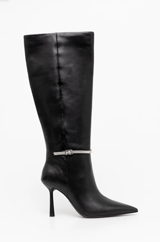 Женские сапоги Steve Madden Abbey RD-R кожаные с декоративным ремешком, черный — фото 2