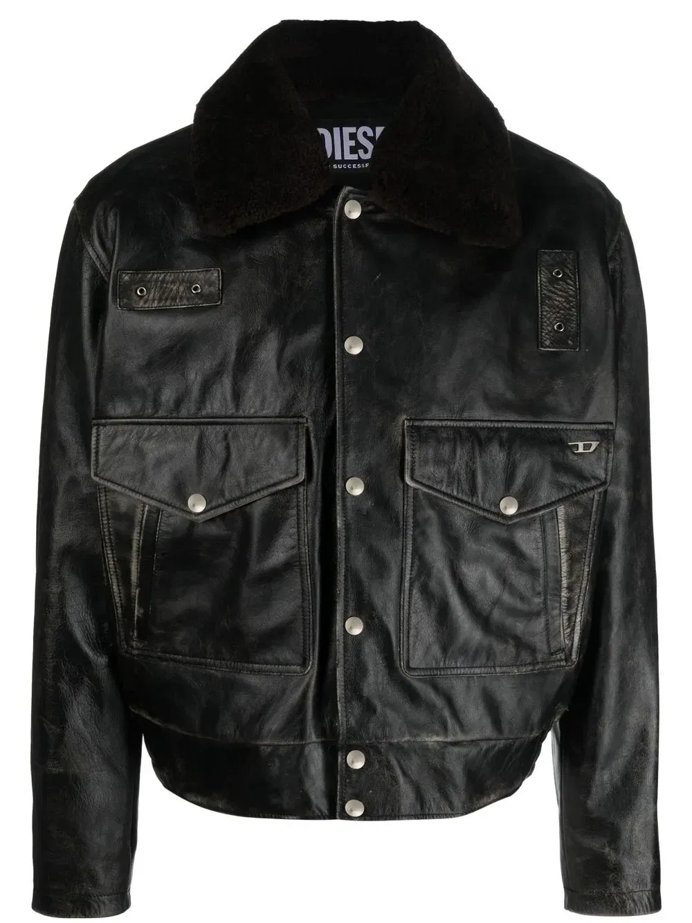 Куртка на кнопках DIESEL, черный
