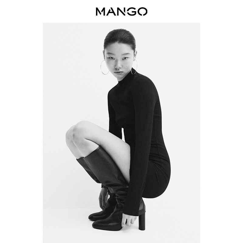 

Женское платье Mango тонкое короткое, черный