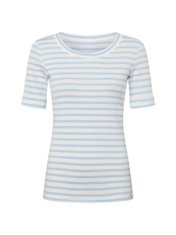 

MARC CAIN SPORTS Футболка светло-голубого и белого цвета, Белый, MARC CAIN SPORTS Футболка светло-голубого и белого цвета