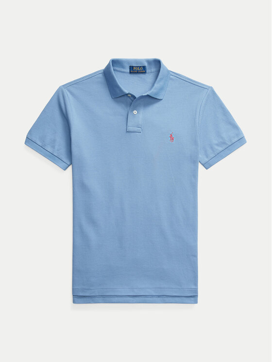 

Рубашка поло облегающего кроя 710536856444 Polo Ralph Lauren, голубой