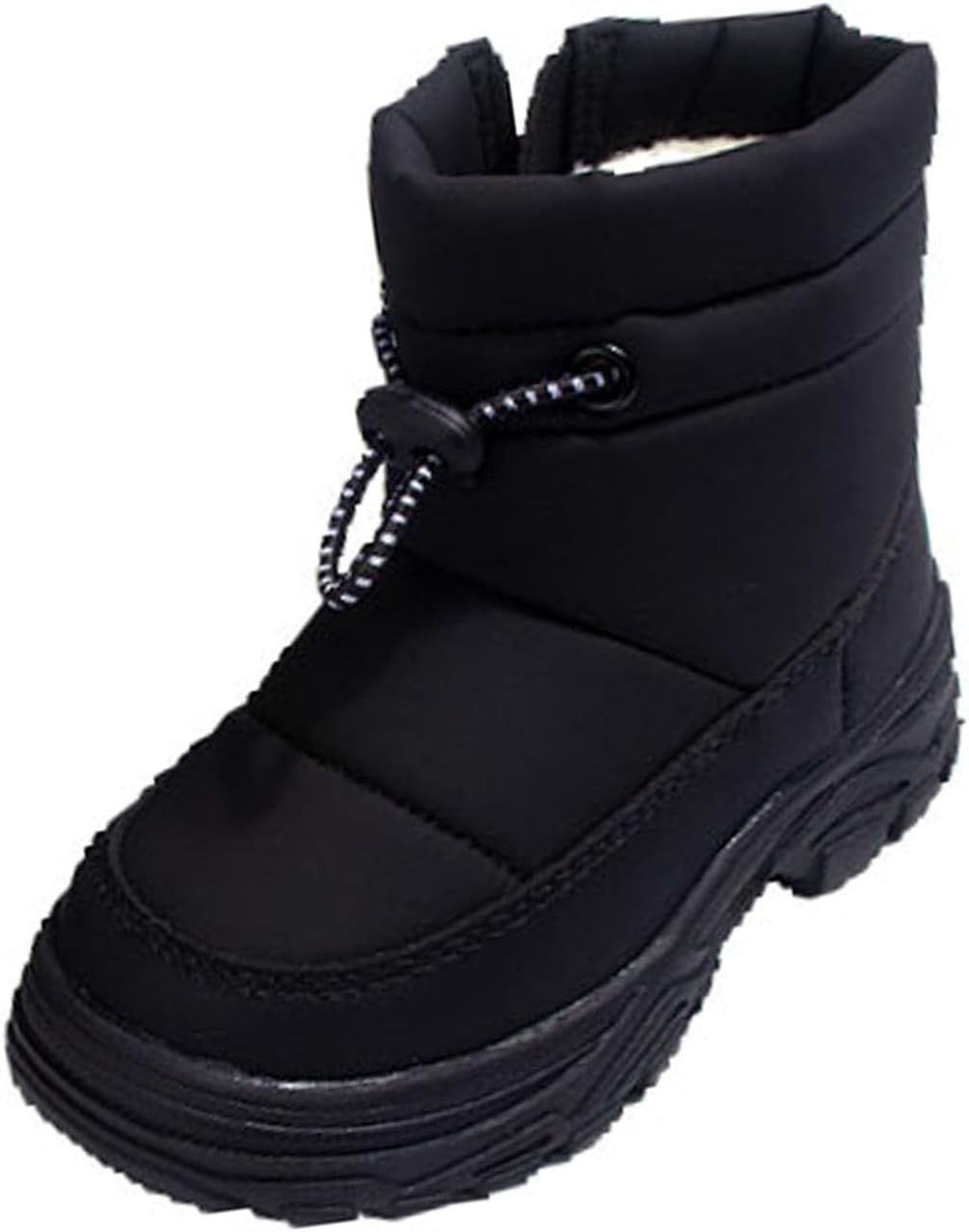 

Сапоги для мальчиков и девочек с утеплителем, водонепроницаемые, с меховой подкладкой, теплые, противоскользящие зимние ботинки, удобные для прогулок на улице Generic, Black