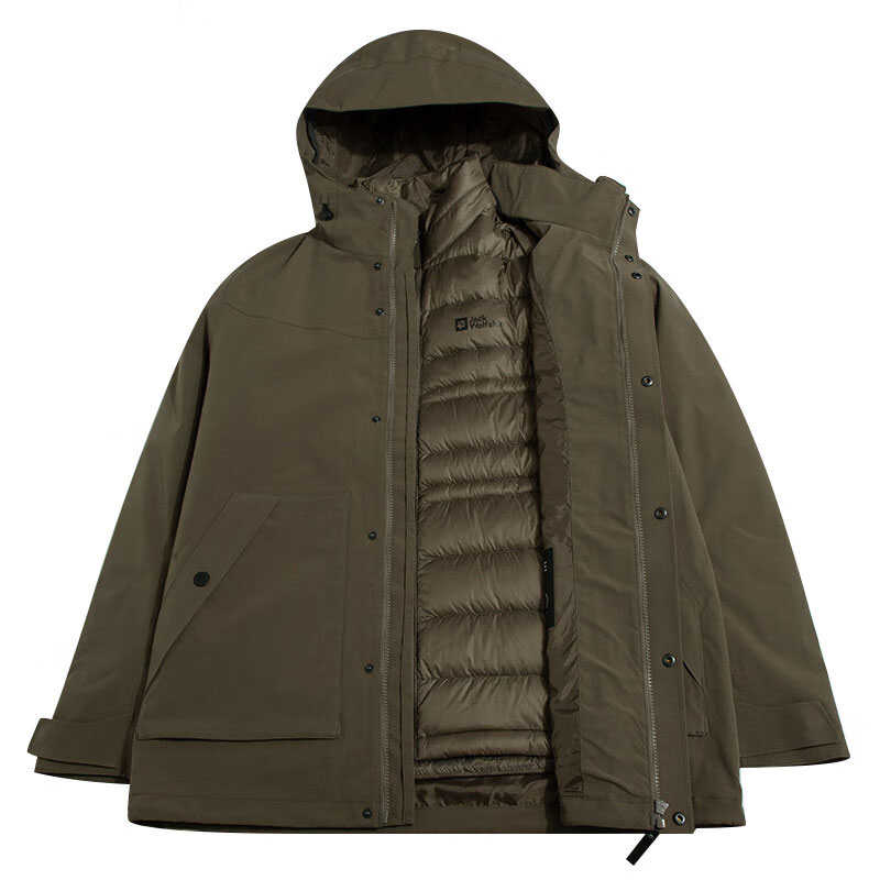 

JACK WOLFSKIN Ветровка мужская непромокаемая утепленная, Coffee/5719