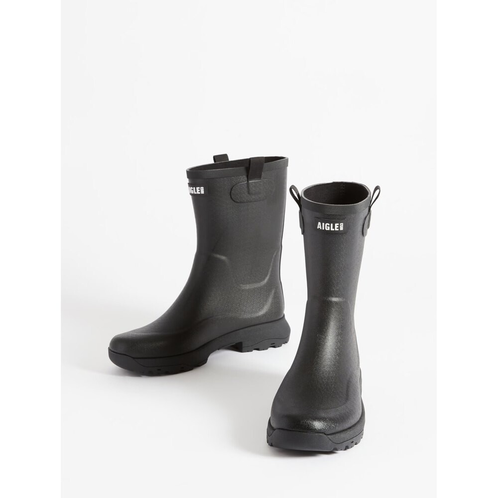Сапоги женские резиновые Aigle Alya с логотипом, черный — фото 3