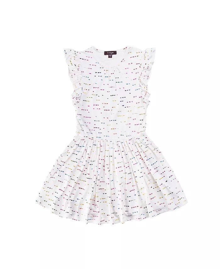 

Детское трикотажное платье с городским принтом навахо Imoga Collection, белый