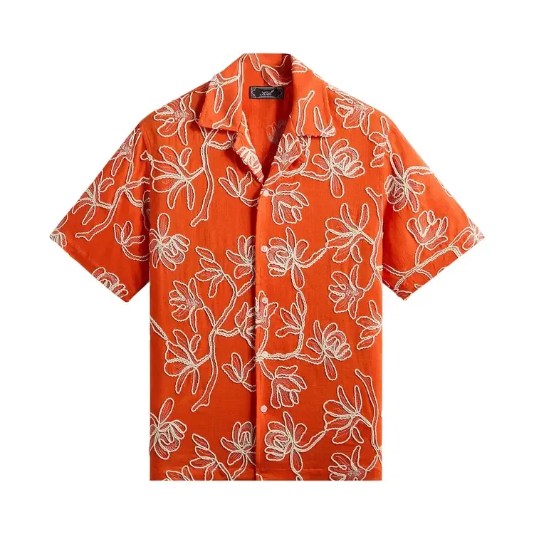 Рубашка Kith Corded Floral Thompson Camp Collar Shirt, красный