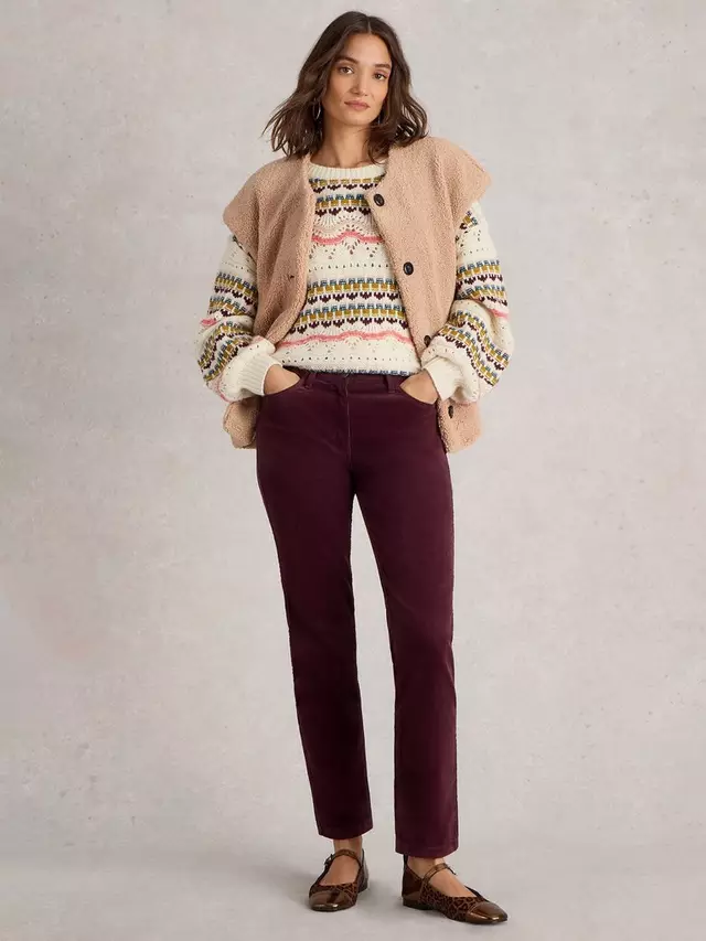 

Брюки White Stuff Brooke Straight Leg Corduroy, цвет mid/plum