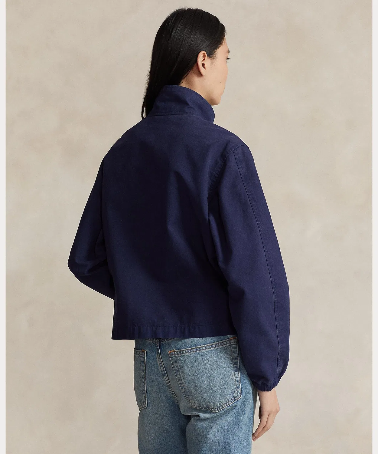 Куртка из хлопкового канваса Polo Ralph Lauren, укороченная, темно-синяя — фото 4