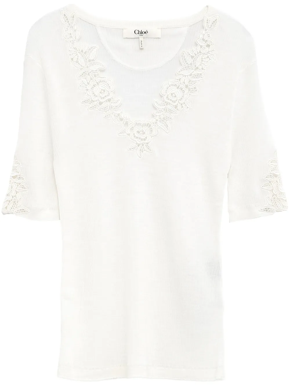 

Кружевная футболка CHLOÉ, белый