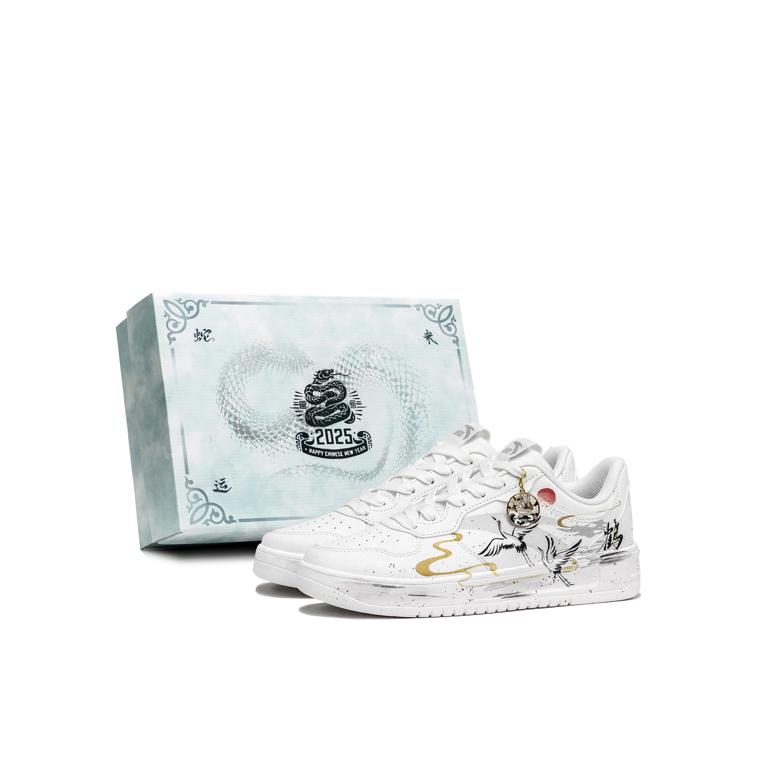 

ANTA Скользостойкие амортизирующие износостойкие низкие скейтерские кроссовки Men's White Black