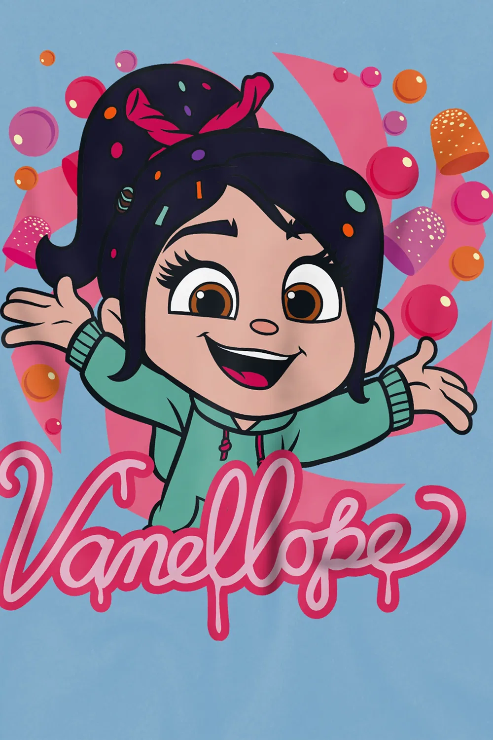 Детский свитшот с Vanellope Disney, светло-голубой — фото 2