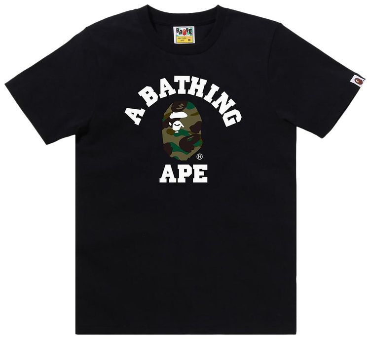 

Футболка BAPE 1st Camo College Tee, черно-желтая, Черный, Футболка BAPE 1st Camo College Tee, черно-желтая