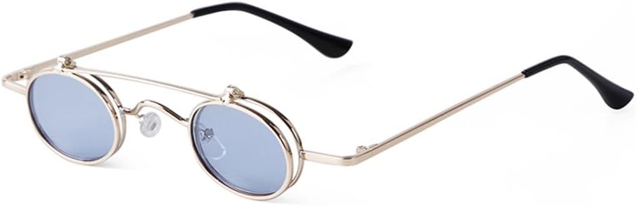 

Винтажные хип-хоп красные маленькие круглые солнцезащитные очки для женщин, забавные очки в стиле стимпанк, металлические овальные круглые солнцезащитные очки UV400 MTZJH, C4