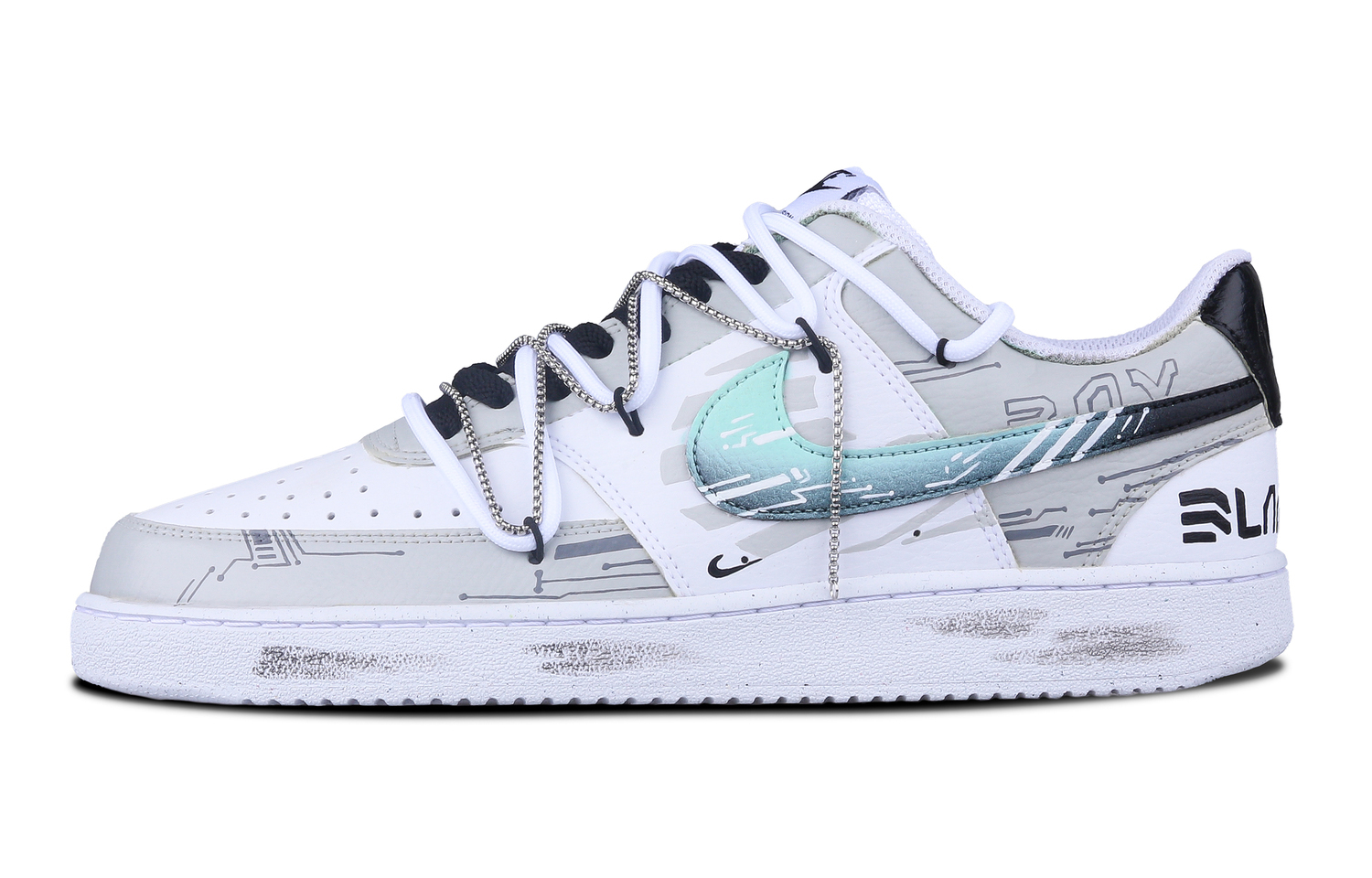 

Кроссовки Court Vision Low top для скейтбординга мужские gray Nike, белый
