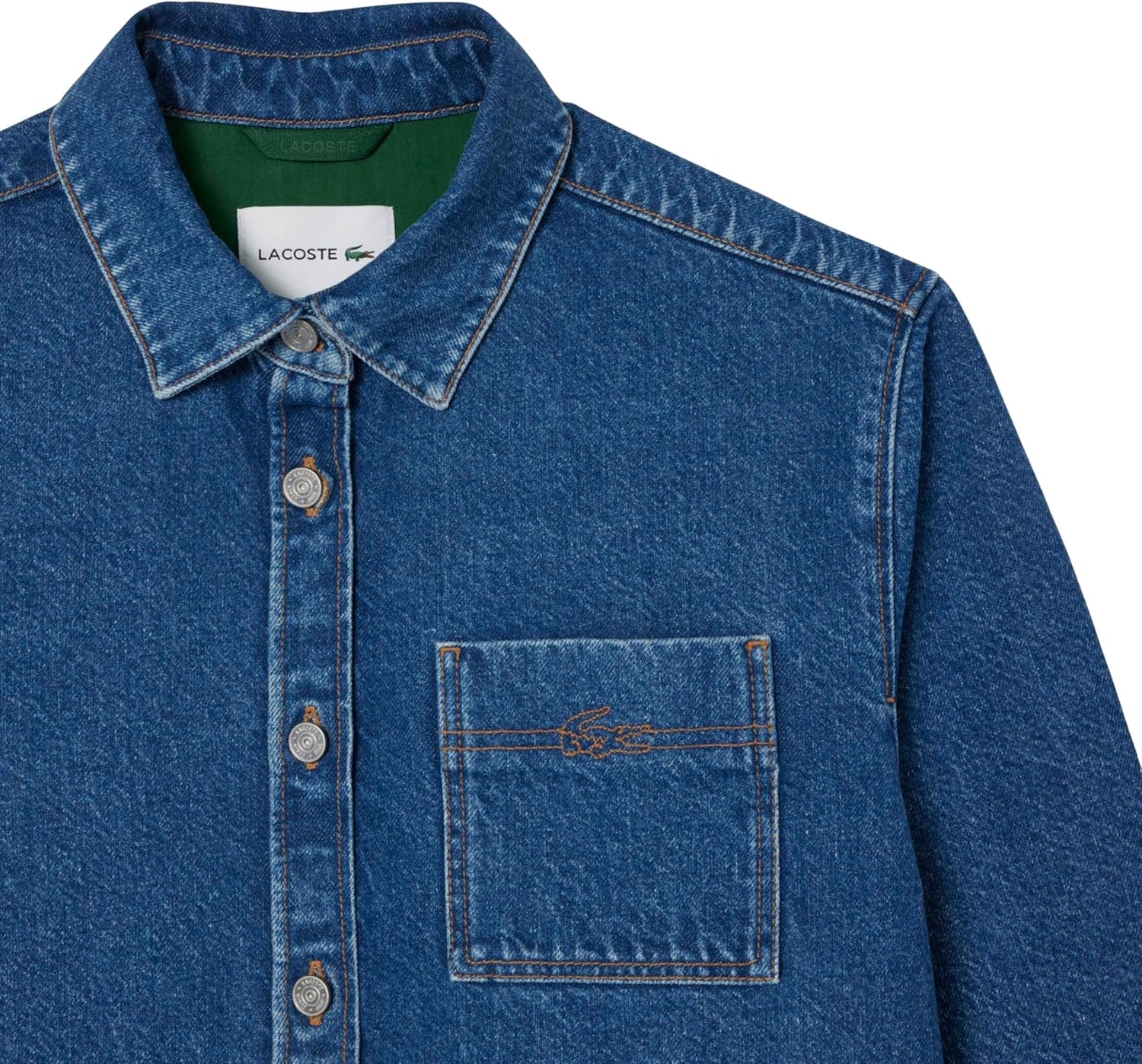 Рубашка джинсовая Lacoste Medium Blue свободного кроя — фото 2