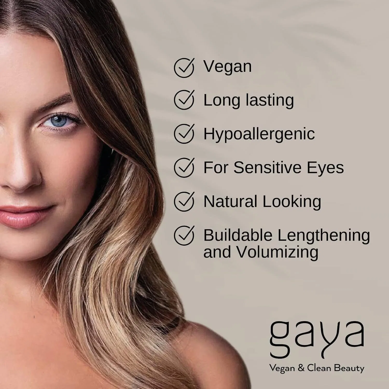 Веганская тушь для ресниц для объема и длины Gaya Cosmetics, Brown — фото 3
