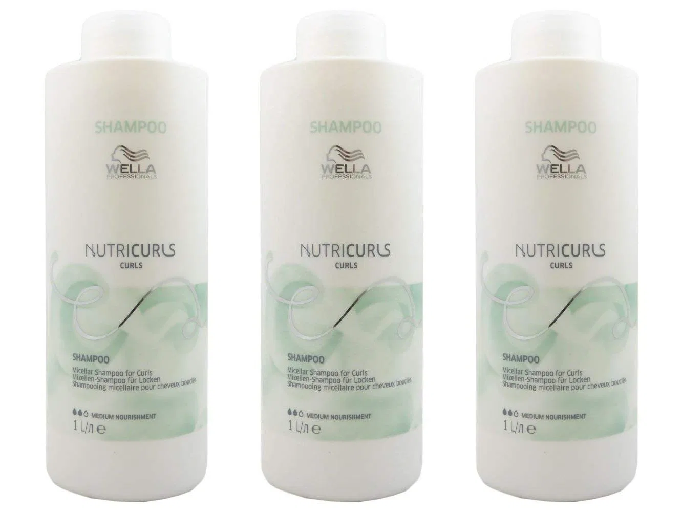 Шампунь для кудрявых волос Nutricurls Curls 1000 мл, набор из 3 шт. от WELLA Wella