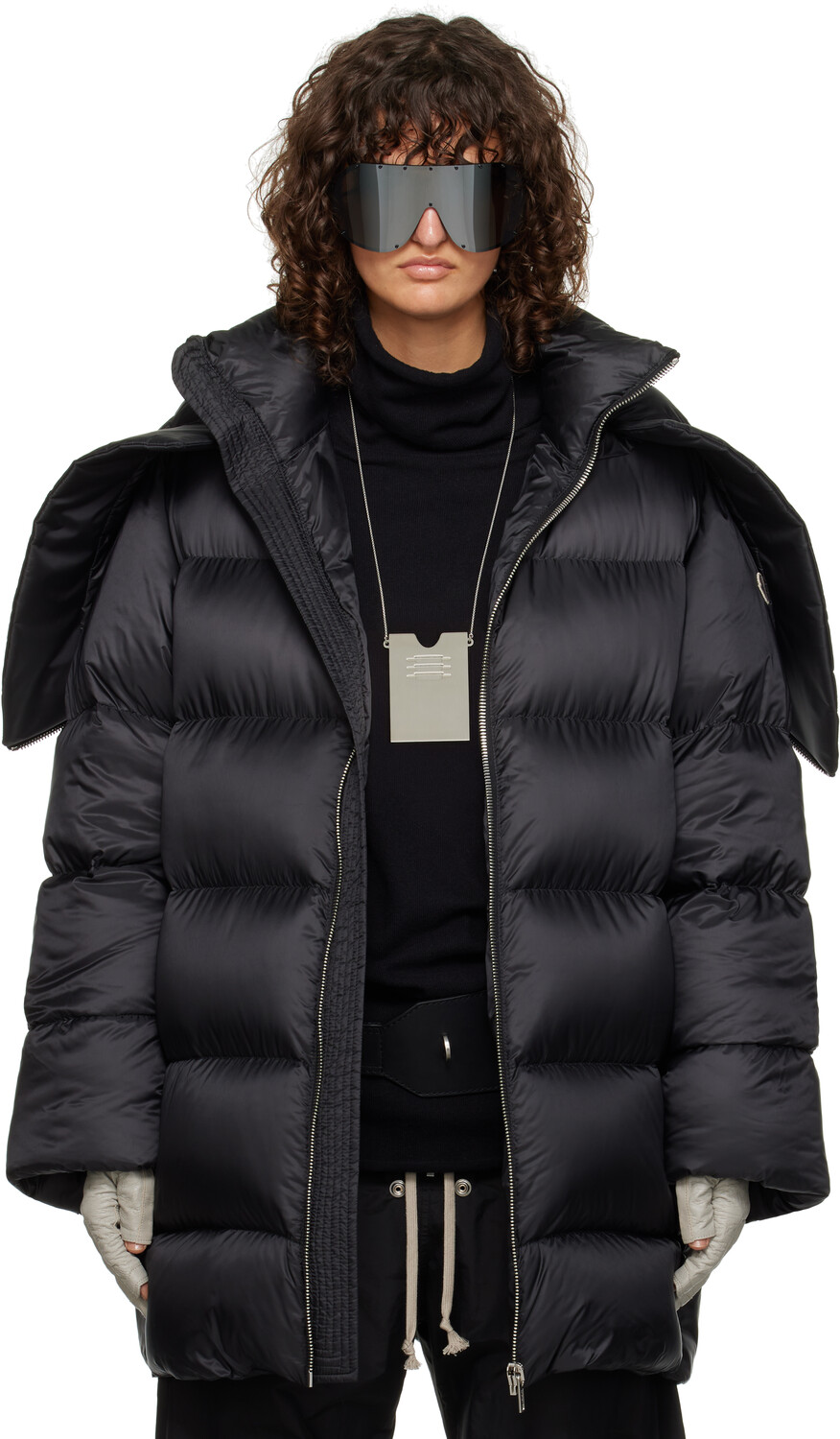 

Moncler + Куртка Cyclopic с капюшоном Rick Owens, черный
