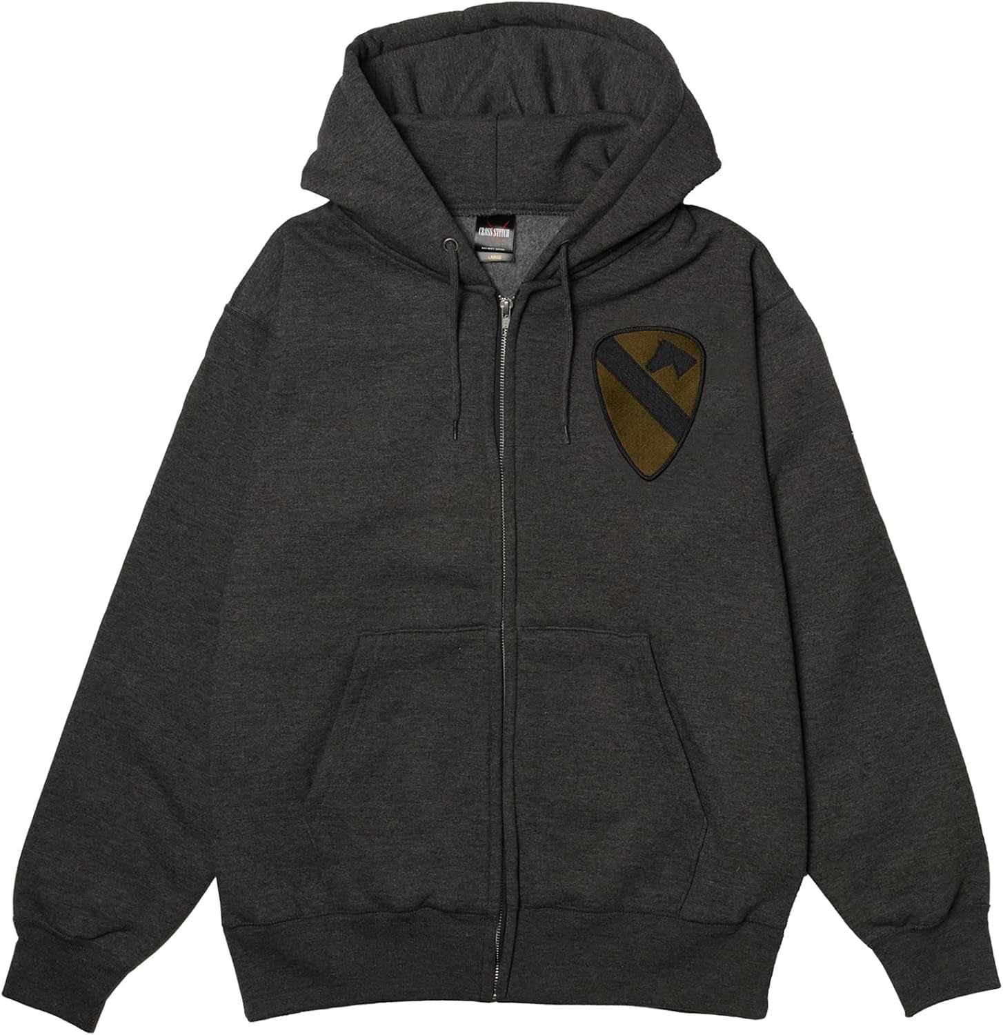 

Толстовка с капюшоном в стиле F, нашивка с гербом армии США, на флисовой подкладке, на молнии, цвет угольно-серый, размер S F-Style