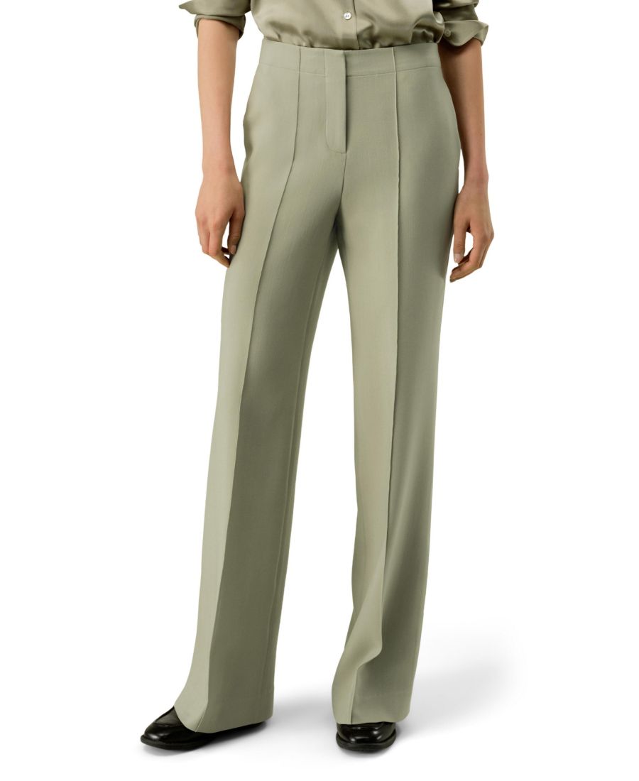 

Женские расклешенные брюки из шелково-шерстяной саржи LILYSILK, Laurel oak