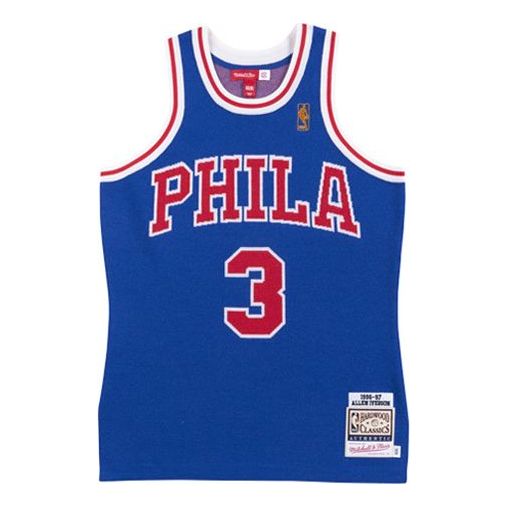 

Баскетбольное джерси Mitchell & Ness NBA x CLOT AU 96-97 76 3, синий