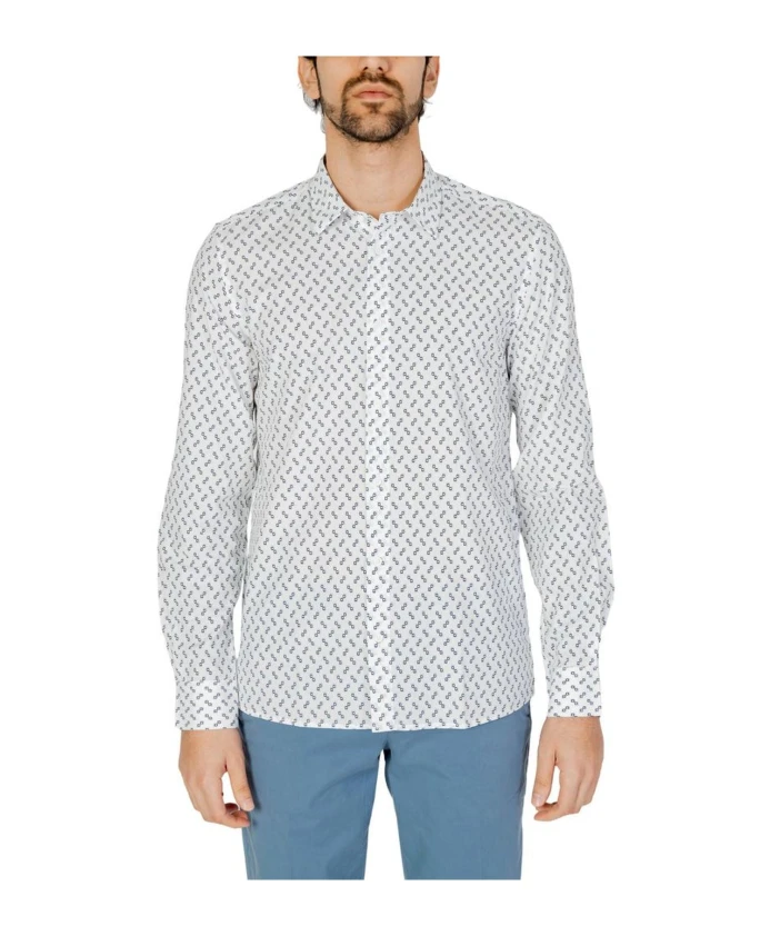 

Белая хлопковая рубашка с длинными рукавами Antony Morato, белый