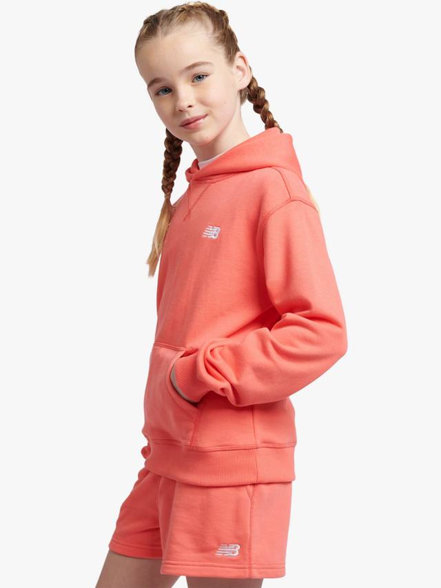 Детский худи с маленьким логотипом из френч-терри New Balance, Drift Red — фото 2