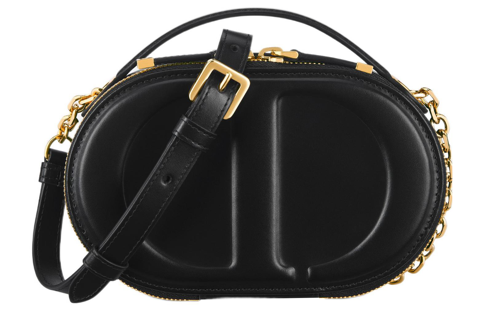 

DIOR Женская черная кожаная сумка через плечо