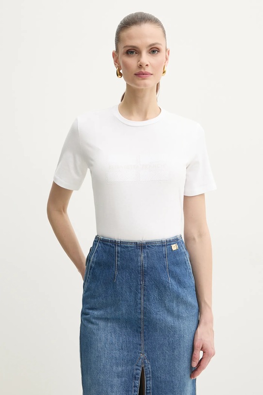 

Хлопковая футболка Elisabetta Franchi, белый
