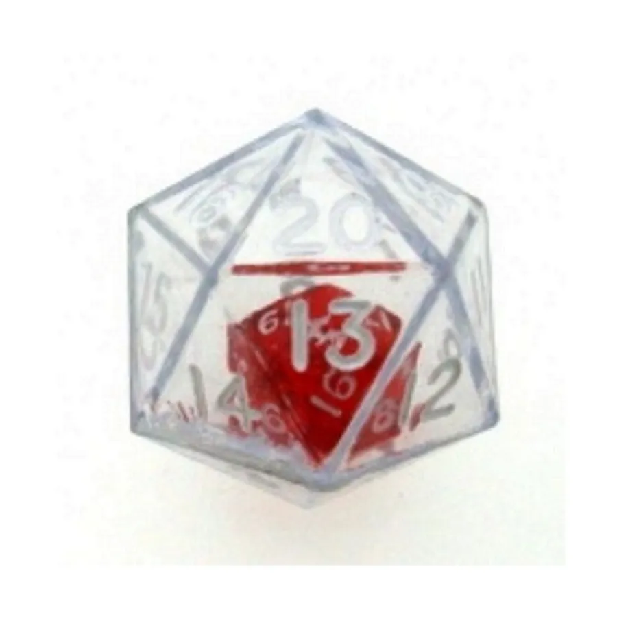 

d20 Двойные игральные кости — прозрачные с красным, Dice - Double & Triple (Koplow)