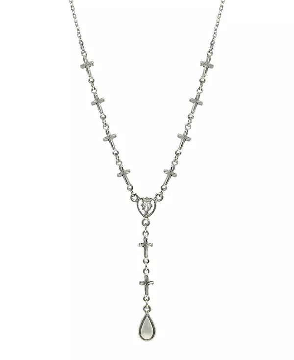 

Y-Образное ожерелье с цепочкой крест-накрест серебристого тона Symbols Of Faith, gray