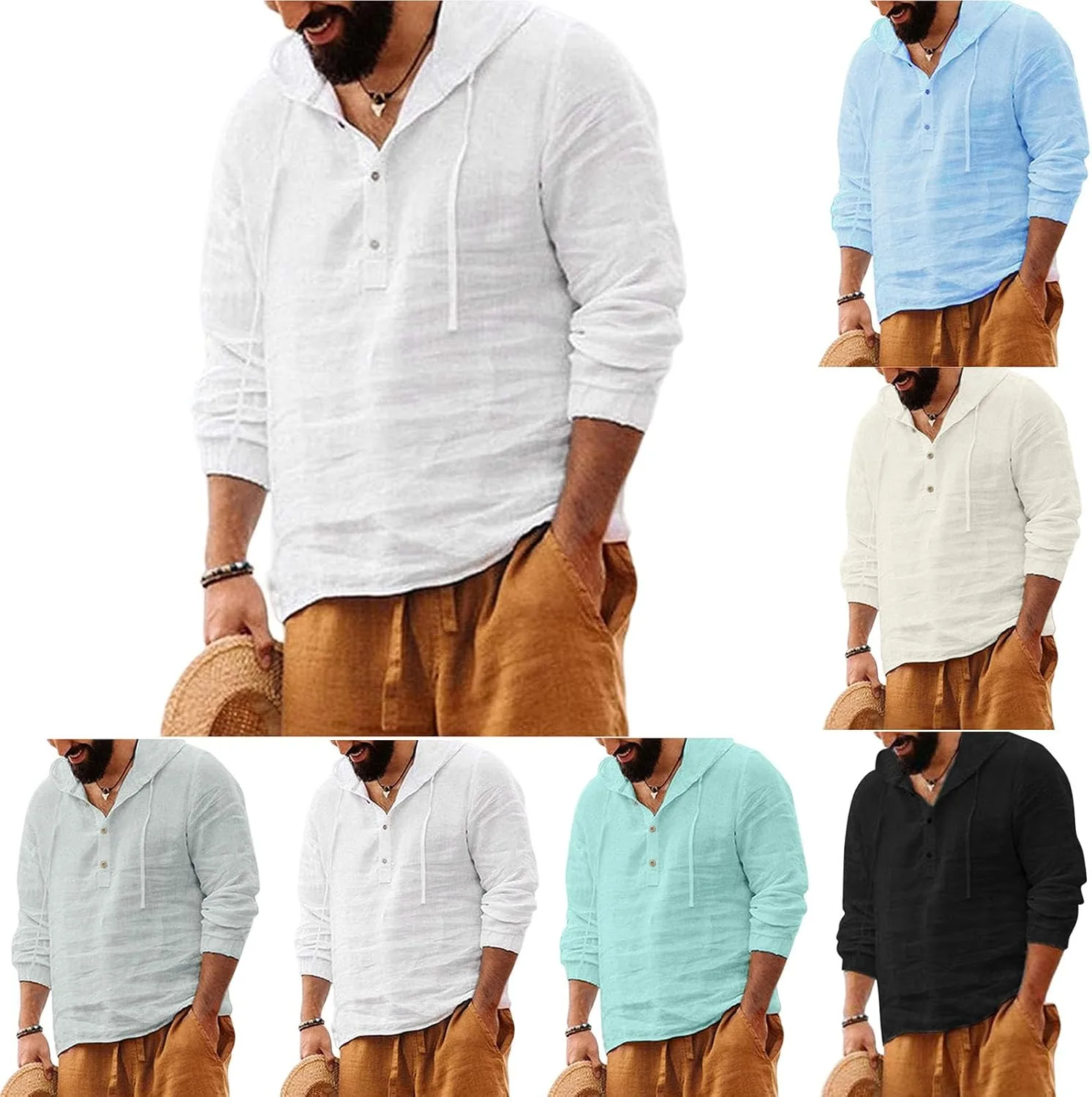 

Мужская длинная толстовка с капюшоном и пуговицами ZWRXW