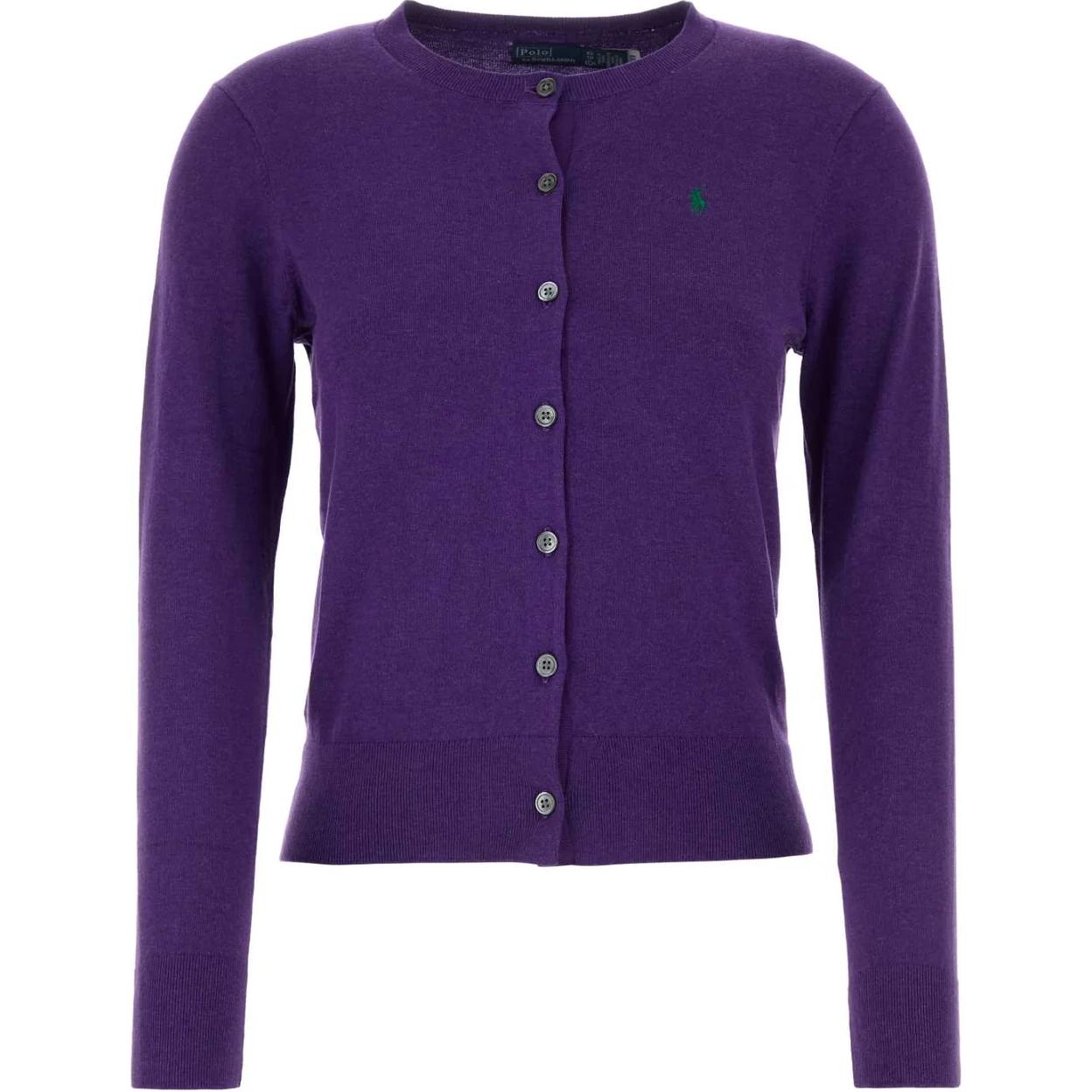 Пуловер с вышивкой пони вязаный Polo Ralph Lauren, фиолетовый — фото 2
