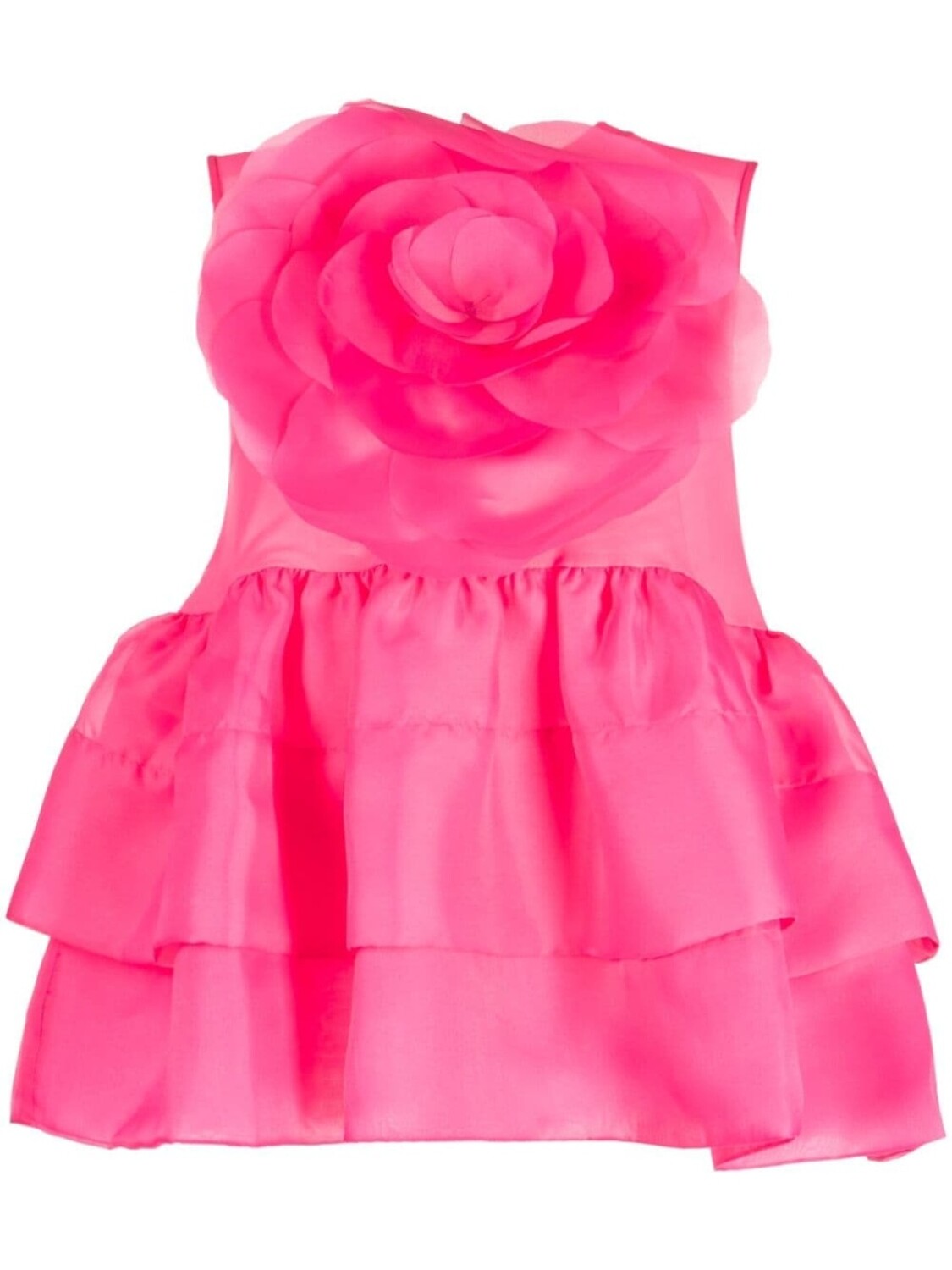 

Блузка из органзы с баской Cynthia Rowley, красный