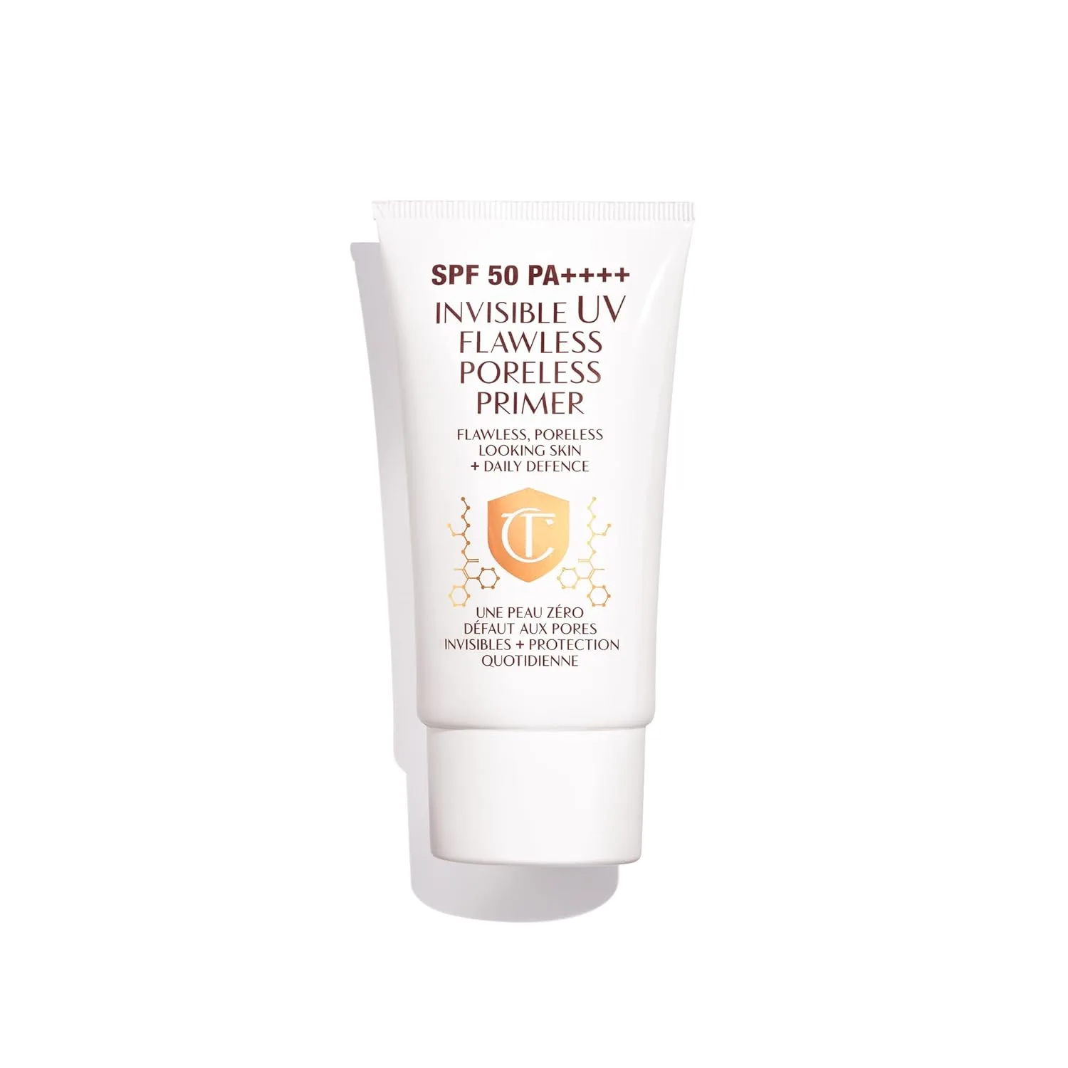 Charlotte Tilbury Invisible UV Flawless Makeup Primer - солнцезащитный крем широкого спектра SPF 50 и праймер для лица, обогащенный гиалуроновой кислотой для увлажнения, защиты и подготовки кожи 59 мл (1 шт.)
