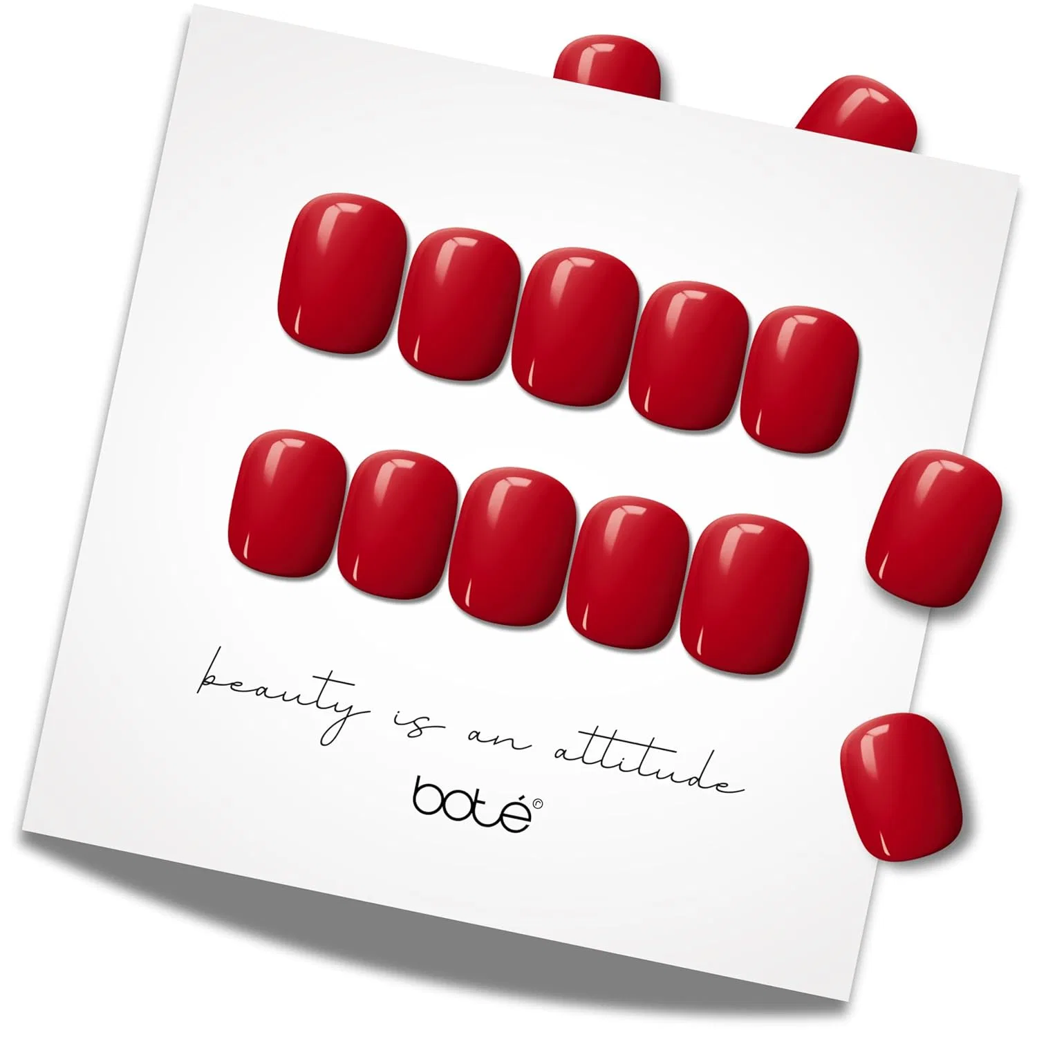Набор многоразовых накладных ногтей BOTÉ 30 Press-On Nails Boté, Red Kiss - Short