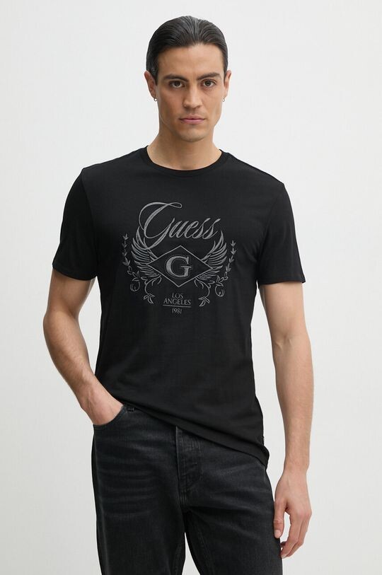 

Хлопковая футболка Guess, черный