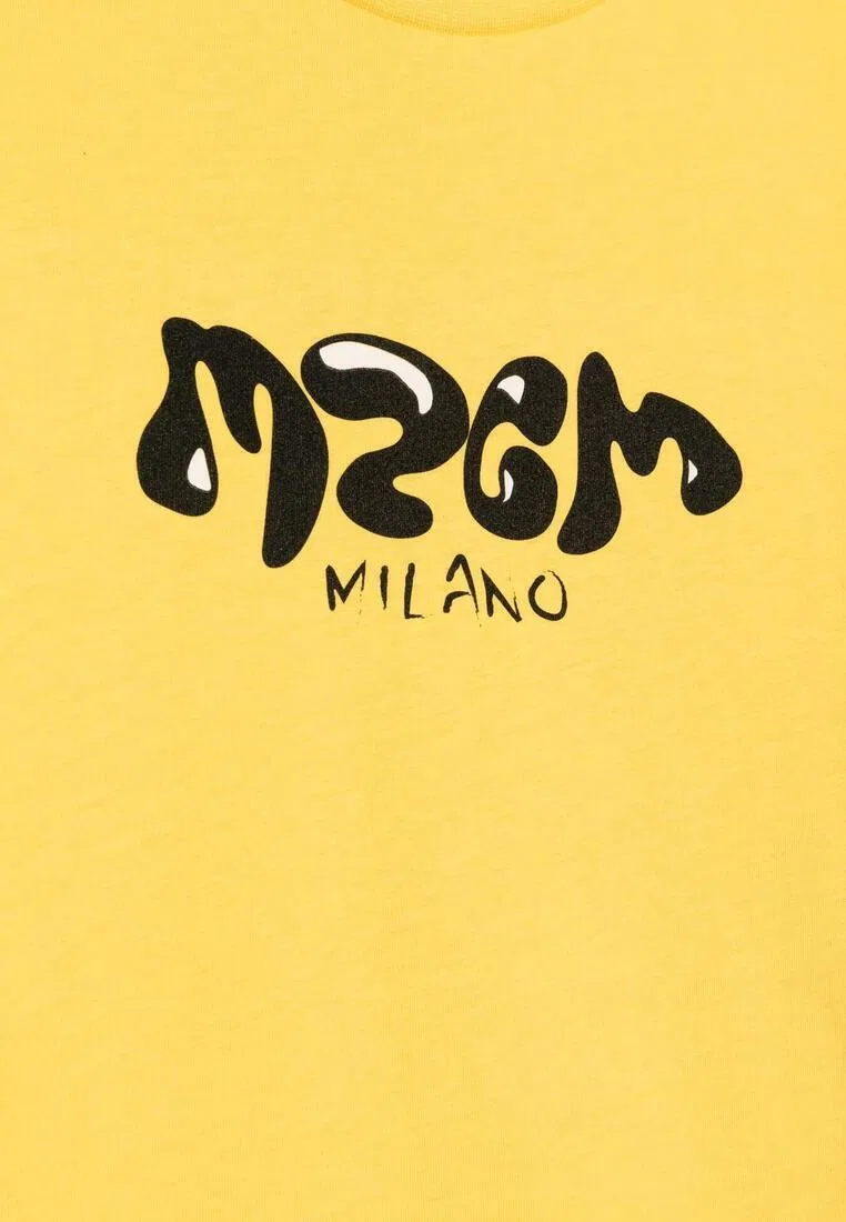 Футболка, хлопок, для детей Msgm, желтый — фото 2
