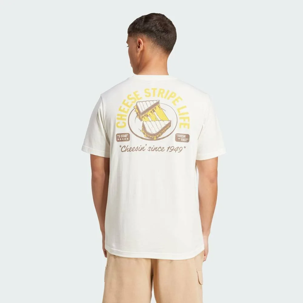 Футболка с капюшоном и графическим изображением жареного сыра Adidas, white — фото 2