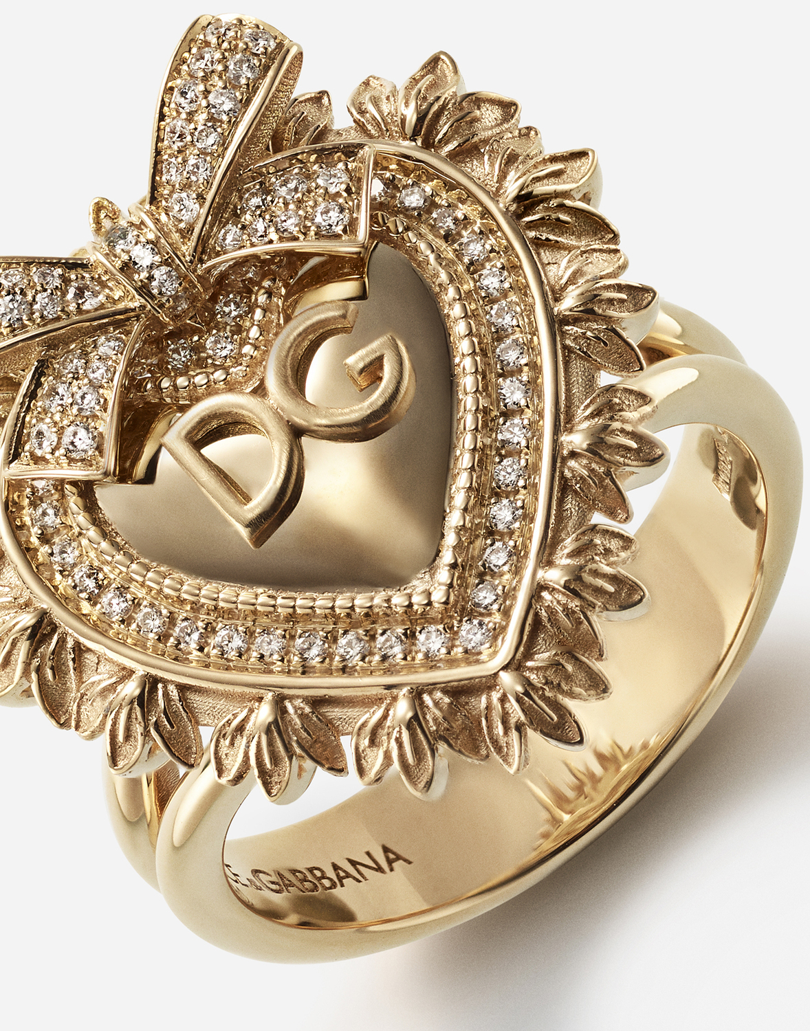 Кольцо devotionжелтое золото 18 карат и бриллианты Dolce & Gabbana, желтое золото — фото 3