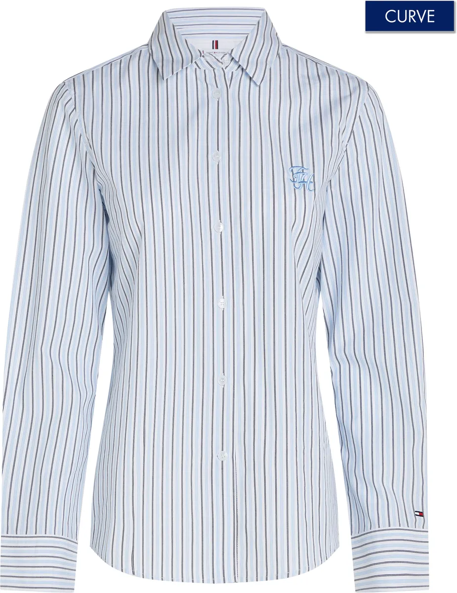 

Блуза-рубашка Tommy Hilfiger Curve "CRV STRIPE REGULAR SHIRT", большие размеры, цвет Wss/Blau Gestr