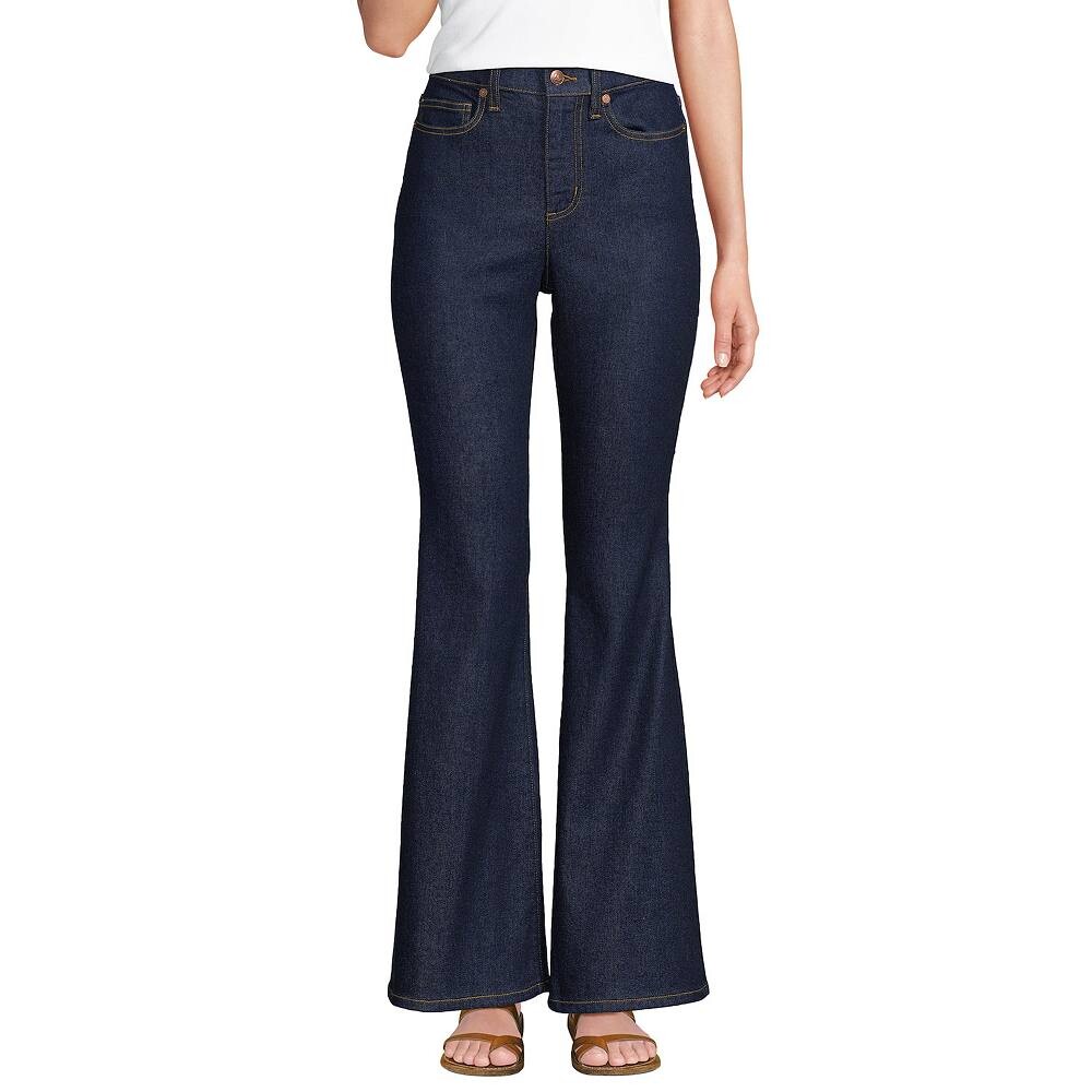 

Женские расклешенные джинсы Lands' End Recover Denim HR, цвет River Rinse