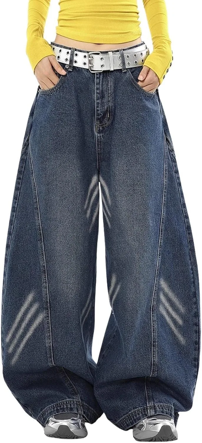 

Багги джинсы для женщин и мужчин low rise wide leg Chmnigma