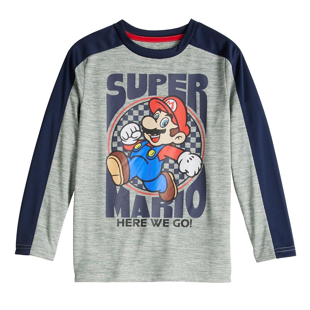 

Футболка Jumping Beans с длинными рукавами и рисунком Super Mario для мальчиков 4–12 лет, цвет Blk Htr