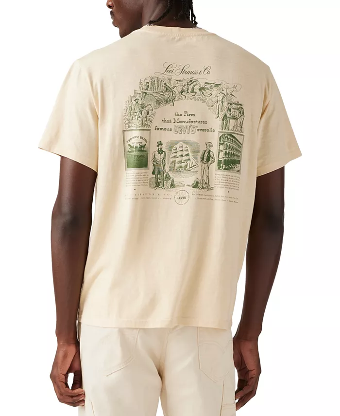 

Мужские футболки свободного кроя с логотипом и принтом Levi's, коричневый/бежевый