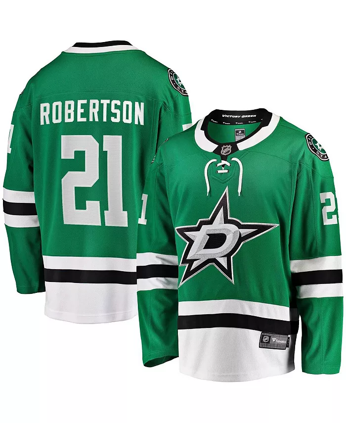 

Мужская домашняя реплика джерси Dallas Stars 2017/18 Jason Robertson в цвете Kelly Green, модель Breakaway Fanatics