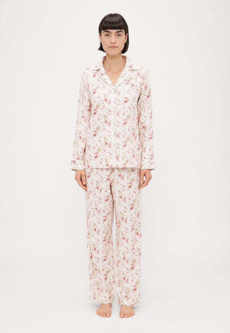 

Пижамный комплект Lauren Ralph Lauren NOTCH COLLAR LONG PAJAMA, Cream/Off-White