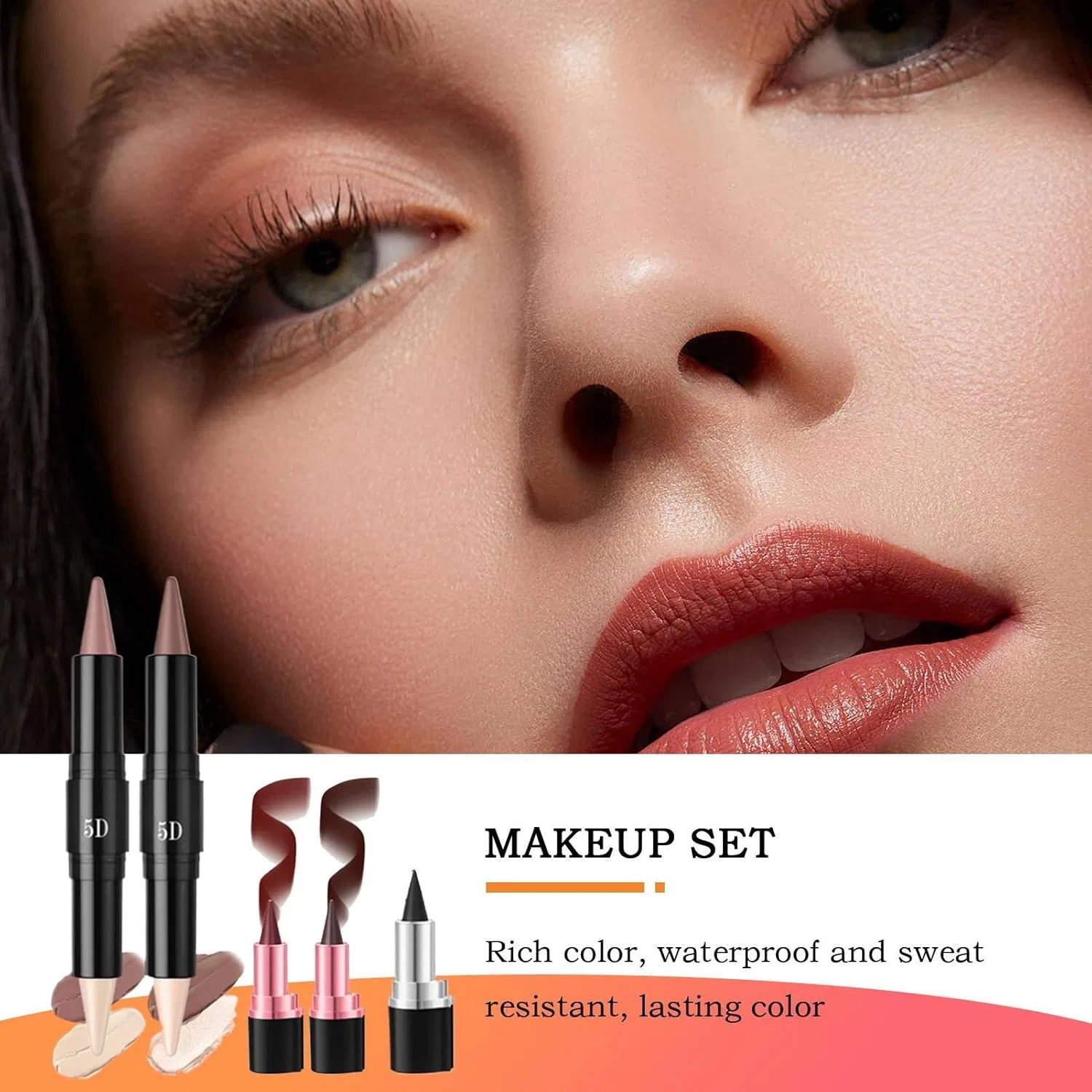 Тональное средство Eye Face Paint Makeup Stick, набор 5 в 1, без бренда, 0.19 кг, Set01 — фото 2