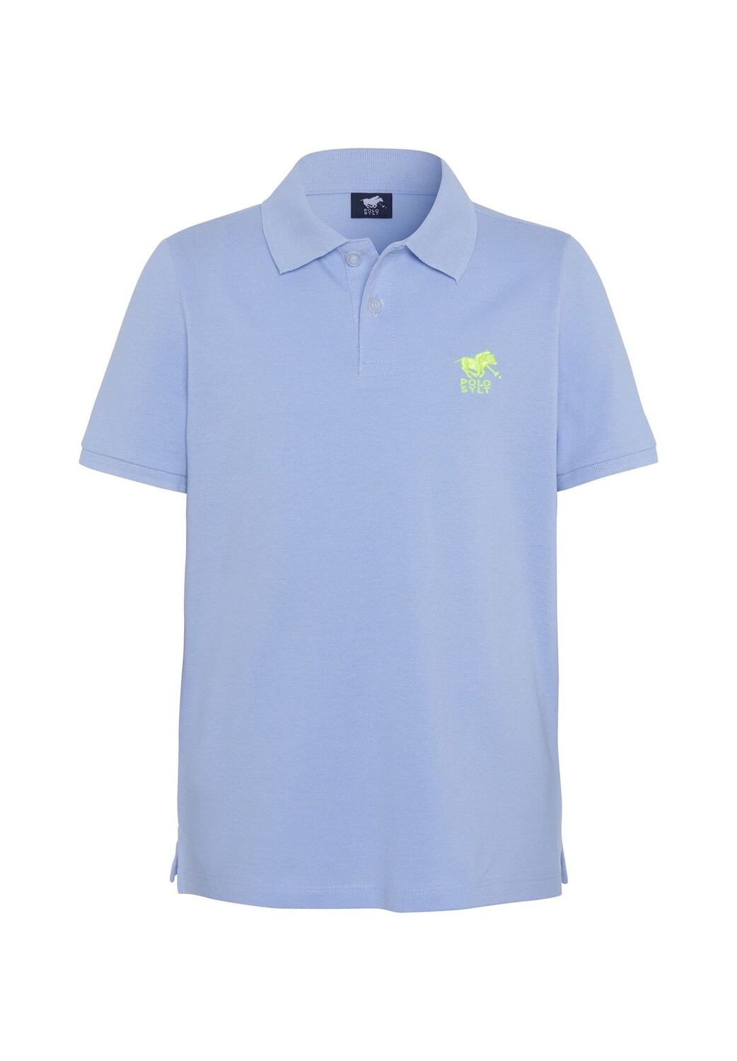 

Рубашка-поло с вышивкой этикеток POLO SYLT, цвет 16-3922 Brunnera Blue